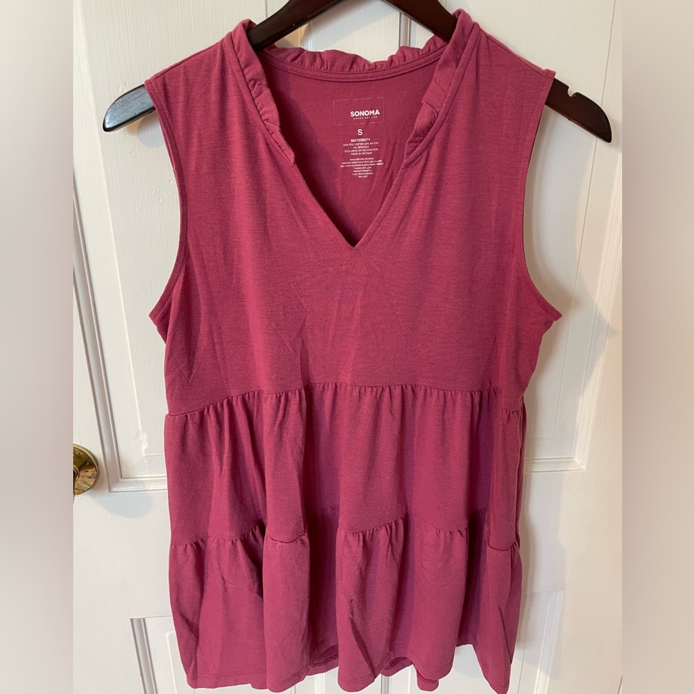 Small Maternity Tank Top in Rose Color